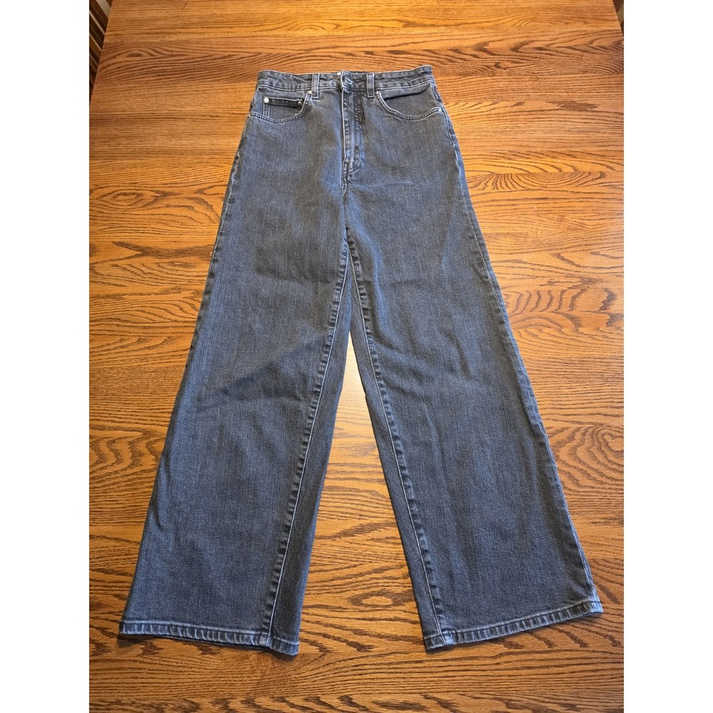 TOTEME Flare Fit Denim Jeans Womens Size 28 Washed Black 30" Inseam High Rise